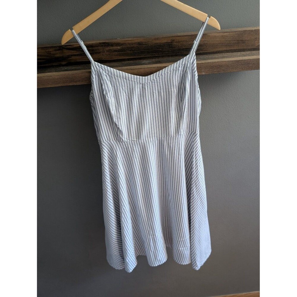 Old Navy Blue & White Striped Fit & Flare Sundress Summer Casual Large